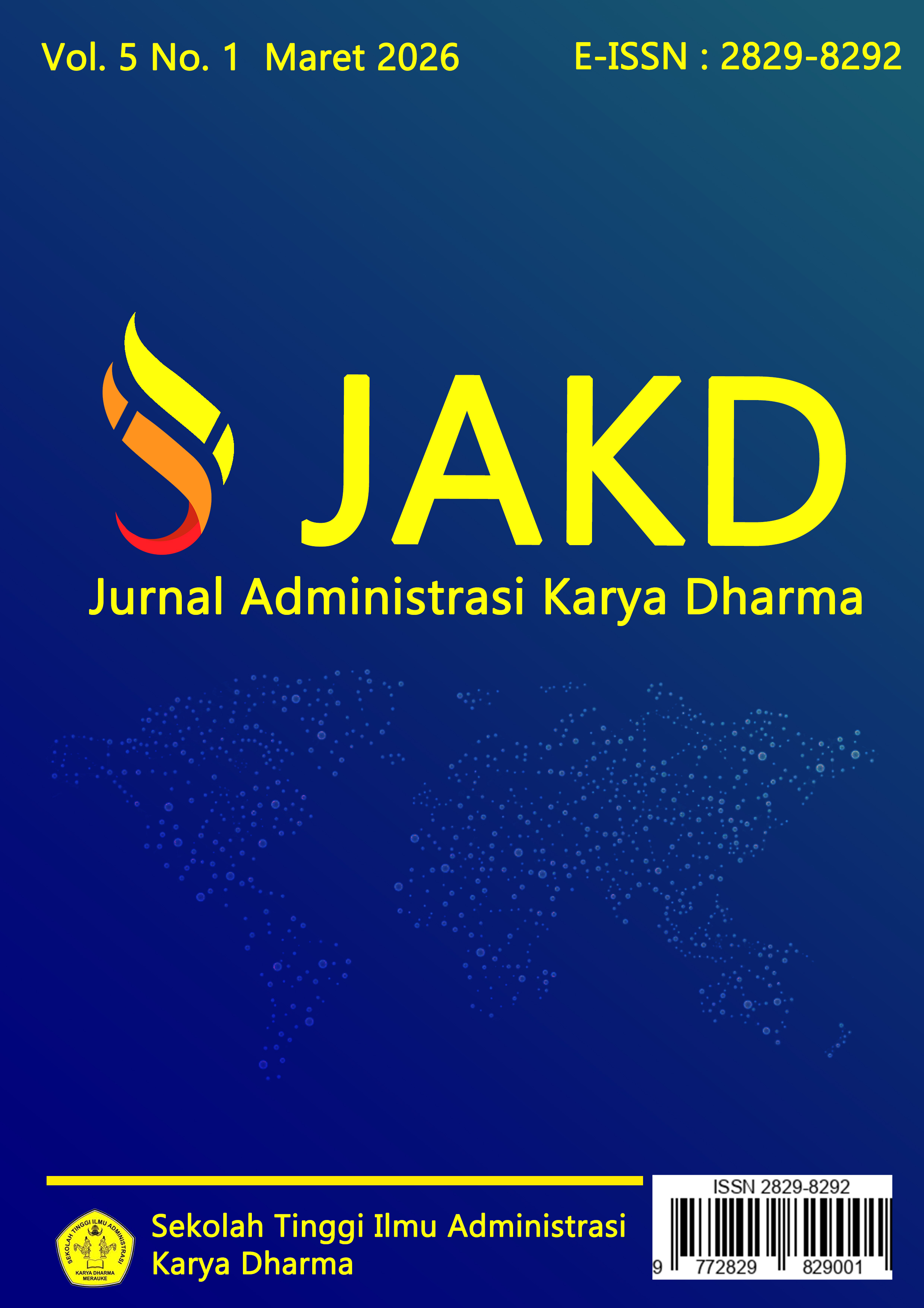 					View Vol. 5 No. 1 (2026): Jurnal Administrasi Karya Dharma (Maret 2026) 
				
